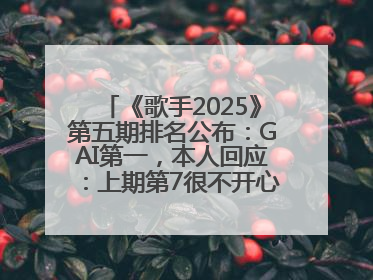 《歌手2025》第五期排名公布：GAI第一，本人回应：上期第7很不开心，在说唱圈我没有输过！卫兰淘汰