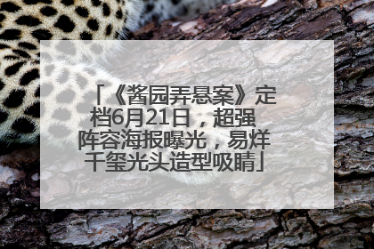 《酱园弄悬案》定档6月21日，超强阵容海报曝光，易烊千玺光头造型吸睛