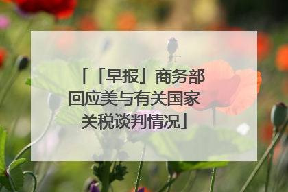 「早报」商务部回应美与有关国家关税谈判情况