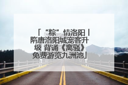 “粽”情洛阳丨隋唐洛阳城宠客升级 背诵《离骚》免费游览九洲池