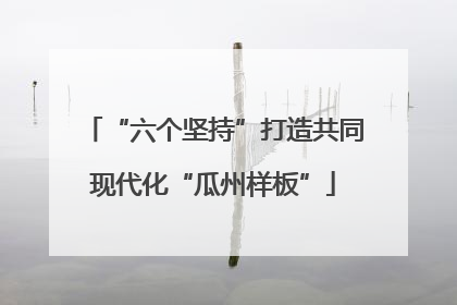 “六个坚持”打造共同现代化“瓜州样板”