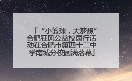 “小篮球，大梦想”合肥狂风公益校园行活动在合肥市第四十二中学南城分校圆满落幕