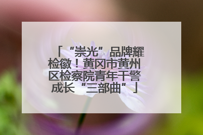 “崇光”品牌耀检徽！黄冈市黄州区检察院青年干警成长“三部曲”