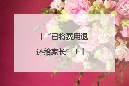 “已将费用退还给家长”！