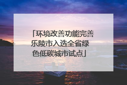 环境改善功能完善 乐陵市入选全省绿色低碳城市试点