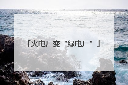 火电厂变“绿电厂”