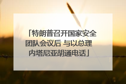特朗普召开国家安全团队会议后 与以总理内塔尼亚胡通电话