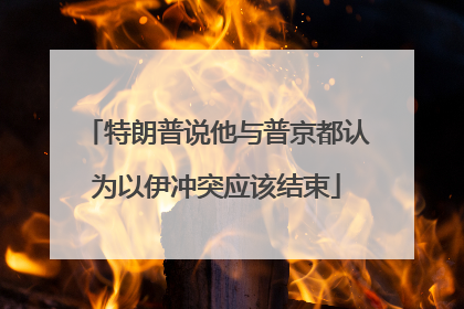 特朗普说他与普京都认为以伊冲突应该结束