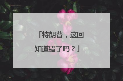 特朗普，这回知道错了吗？