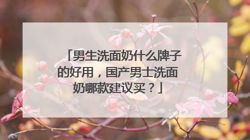 男生洗面奶什么牌子的好用，国产男士洗面奶哪款建议买？