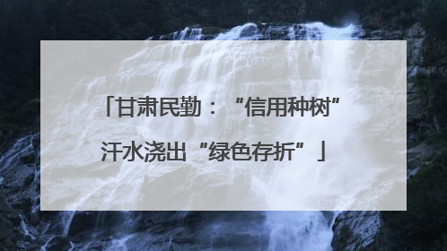 甘肃民勤：“信用种树” 汗水浇出“绿色存折”