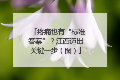 疼痛也有“标准答案”？江西迈出关键一步（图）