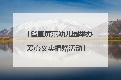 省直屏东幼儿园举办爱心义卖捐赠活动