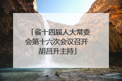 省十四届人大常委会第十六次会议召开 胡昌升主持