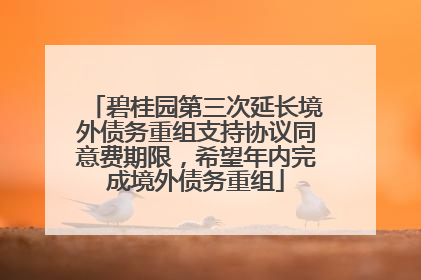 碧桂园第三次延长境外债务重组支持协议同意费期限，希望年内完成境外债务重组