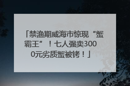 禁渔期威海市惊现“蟹霸王”！七人强卖3000元劣质蟹被铐！