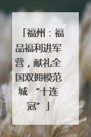 福州：福品福利进军营，献礼全国双拥模范城 “十连冠”
