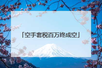 空手套税百万终成空