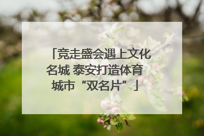 竞走盛会遇上文化名城 泰安打造体育城市“双名片”