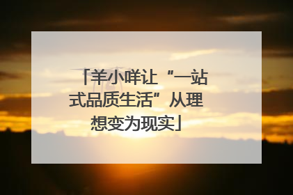 羊小咩让“一站式品质生活”从理想变为现实