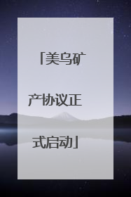 美乌矿产协议正式启动