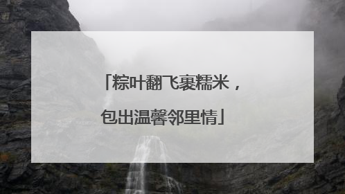 粽叶翻飞裹糯米，包出温馨邻里情