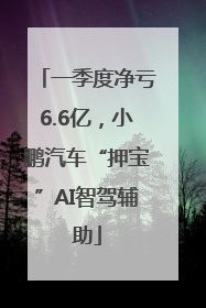 一季度净亏6.6亿，小鹏汽车“押宝”AI智驾辅助