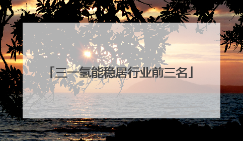 三一氢能稳居行业前三名