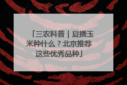 三农科普｜夏播玉米种什么？北京推荐这些优秀品种