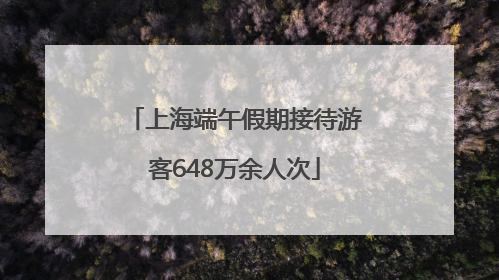 上海端午假期接待游客648万余人次