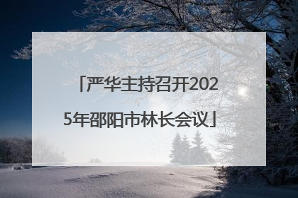 严华主持召开2025年邵阳市林长会议