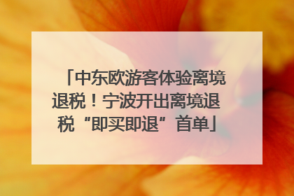 中东欧游客体验离境退税！宁波开出离境退税“即买即退”首单