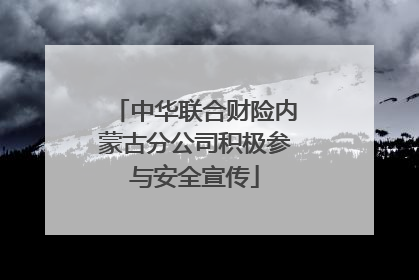 中华联合财险内蒙古分公司积极参与安全宣传