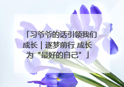 习爷爷的话引领我们成长｜逐梦前行 成长为“最好的自己”
