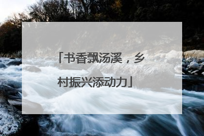 书香飘汤溪，乡村振兴添动力