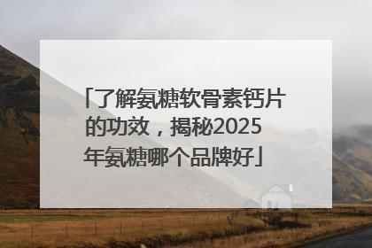 了解氨糖软骨素钙片的功效，揭秘2025年氨糖哪个品牌好