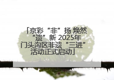 京彩“非”扬 焕然“遗”新 2025年门头沟区非遗“三进”活动正式启动