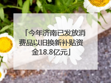 今年济南已发放消费品以旧换新补贴资金18.8亿元