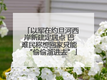 以军在约旦河西岸新建定居点 巴难民称想回家只能“偷偷溜进去”