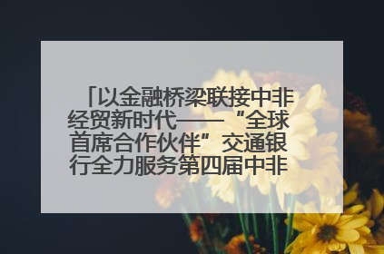 以金融桥梁联接中非经贸新时代——“全球首席合作伙伴”交通银行全力服务第四届中非经贸博览会