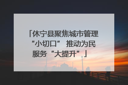 休宁县聚焦城市管理“小切口” 推动为民服务“大提升”
