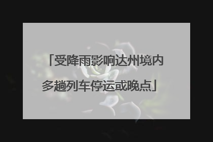 受降雨影响达州境内多趟列车停运或晚点