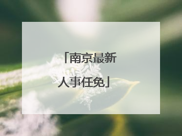 南京最新人事任免
