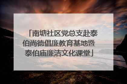 南塘社区党总支赴泰伯尚德倡廉教育基地暨泰伯庙廉洁文化课堂
