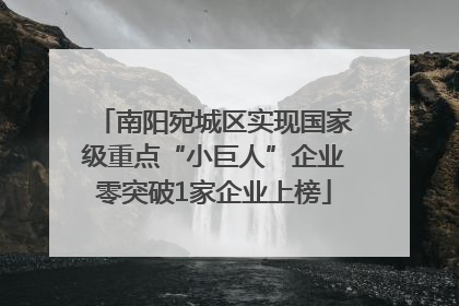 南阳宛城区实现国家级重点“小巨人”企业零突破1家企业上榜
