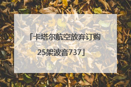 卡塔尔航空放弃订购25架波音737