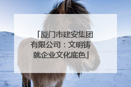 厦门市建安集团有限公司：文明铸就企业文化底色