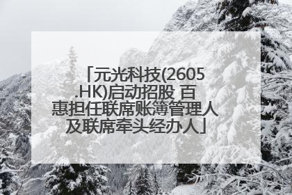 元光科技(2605.HK)启动招股 百惠担任联席账簿管理人及联席牵头经办人