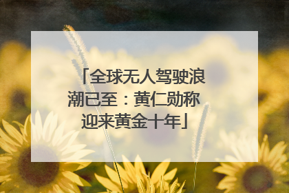 全球无人驾驶浪潮已至：黄仁勋称迎来黄金十年