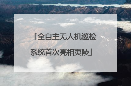 全自主无人机巡检系统首次亮相夷陵